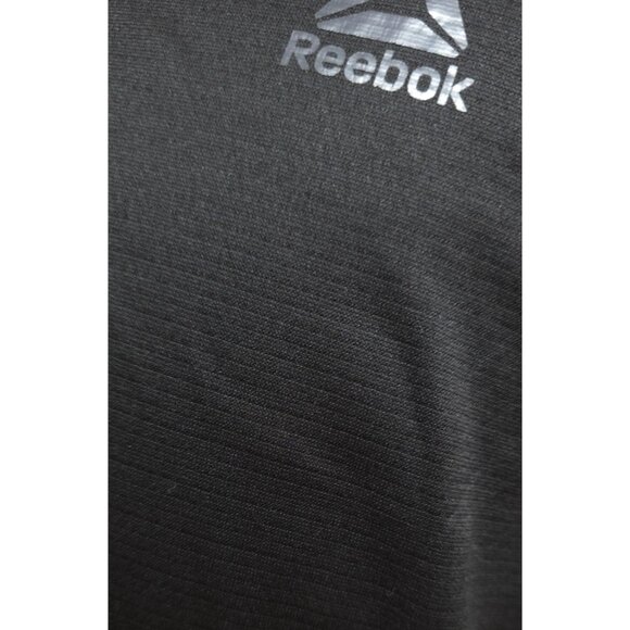 Reebok Mens Medium Dark Blue Perforated Short Sleeve Logo Golf Polo Shirt - Picture 2 of 12
